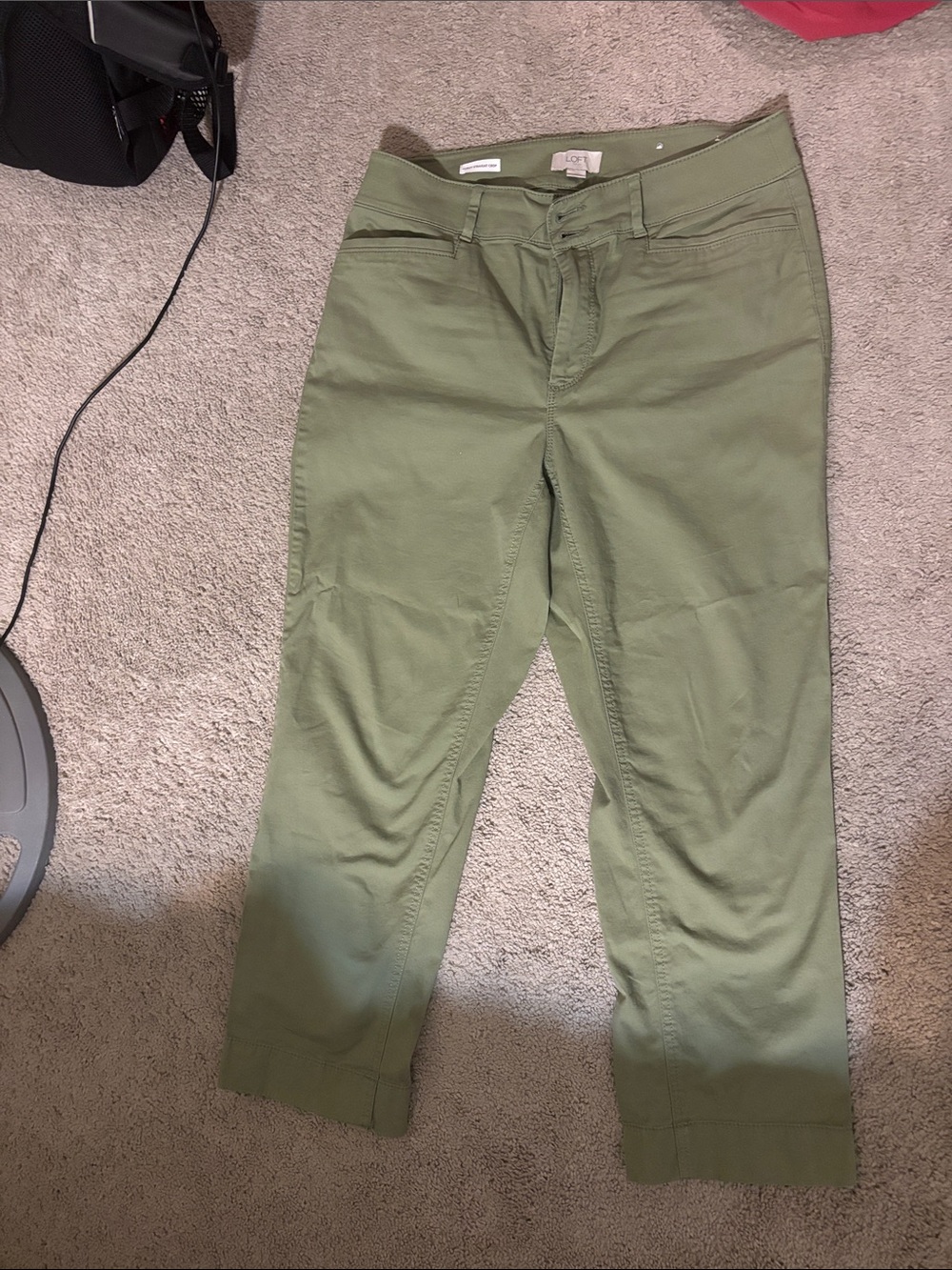 LOFT Olive Green Casual Chino Pants